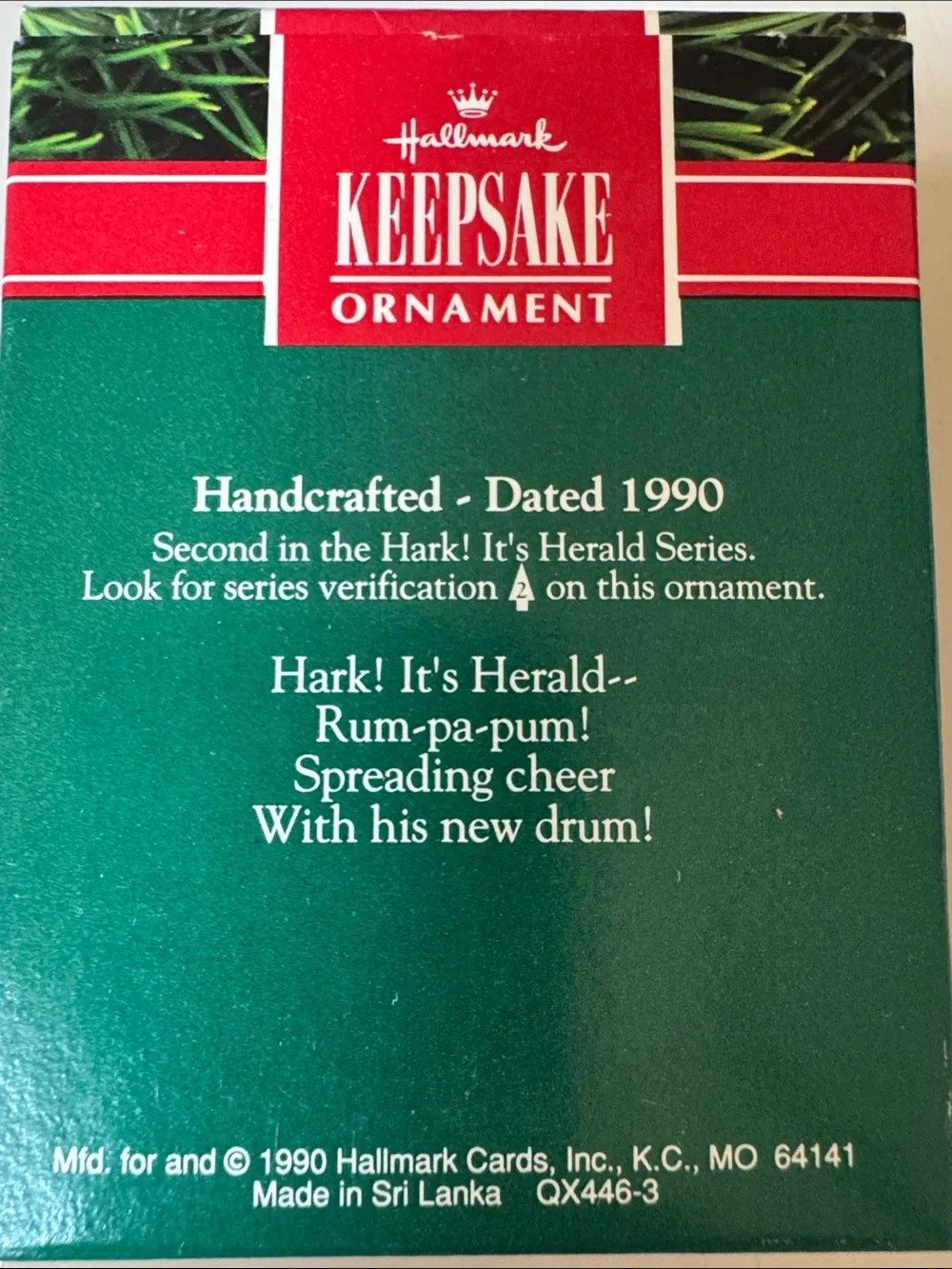 Hallmark Keepsake Ornament Hark! It’s Herald - Red, Green, White